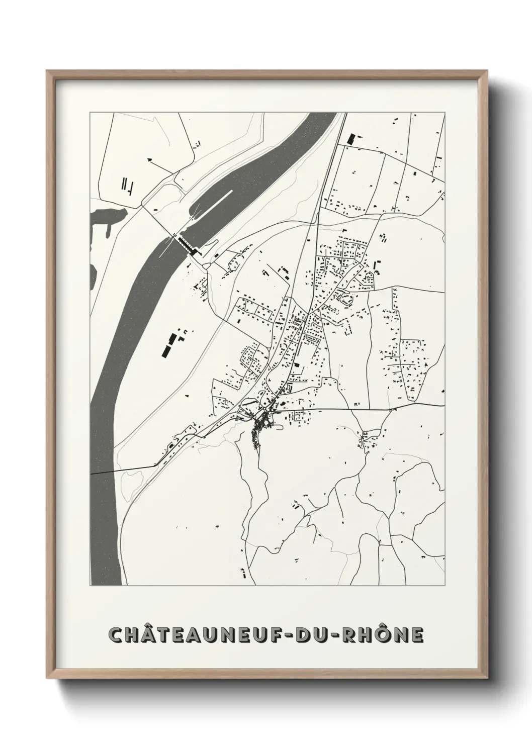 Un poster carte Châteauneuf-du-Rhône