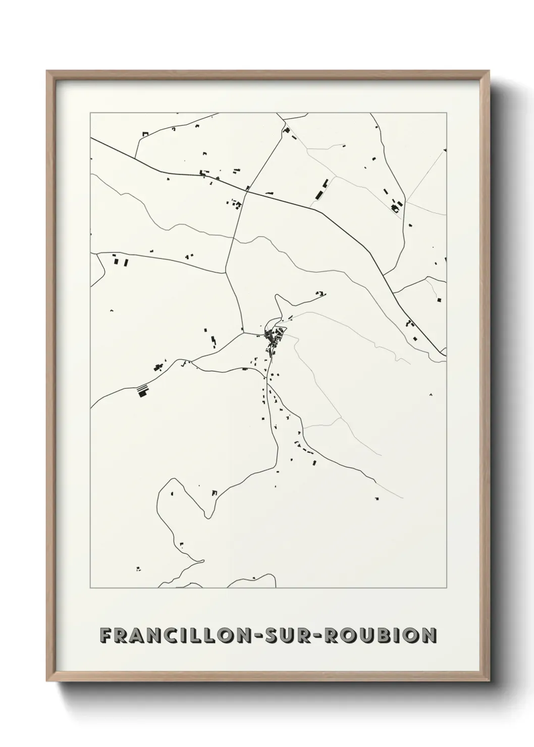 Un poster carte Francillon-sur-Roubion