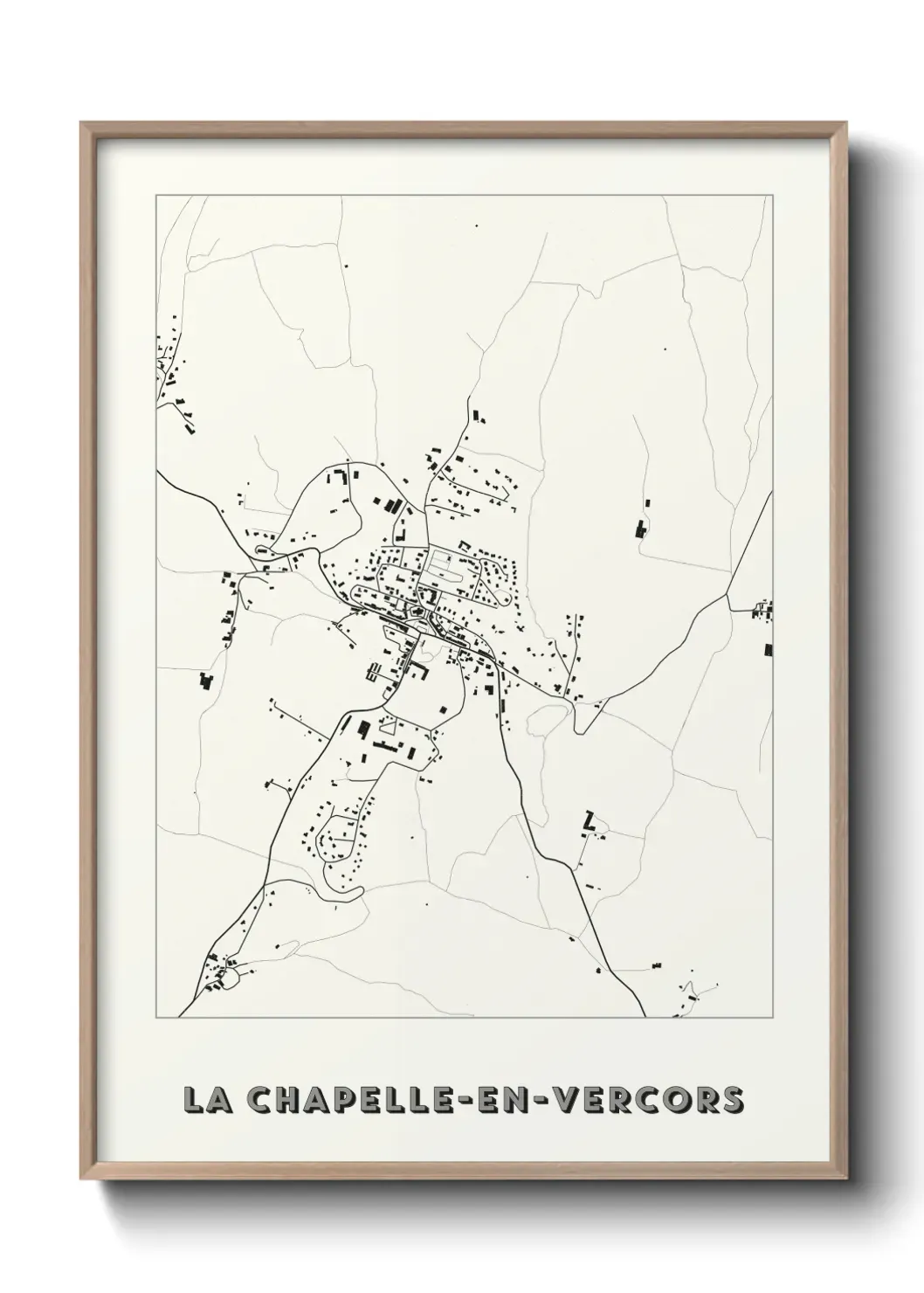 Un poster carte La Chapelle-en-Vercors