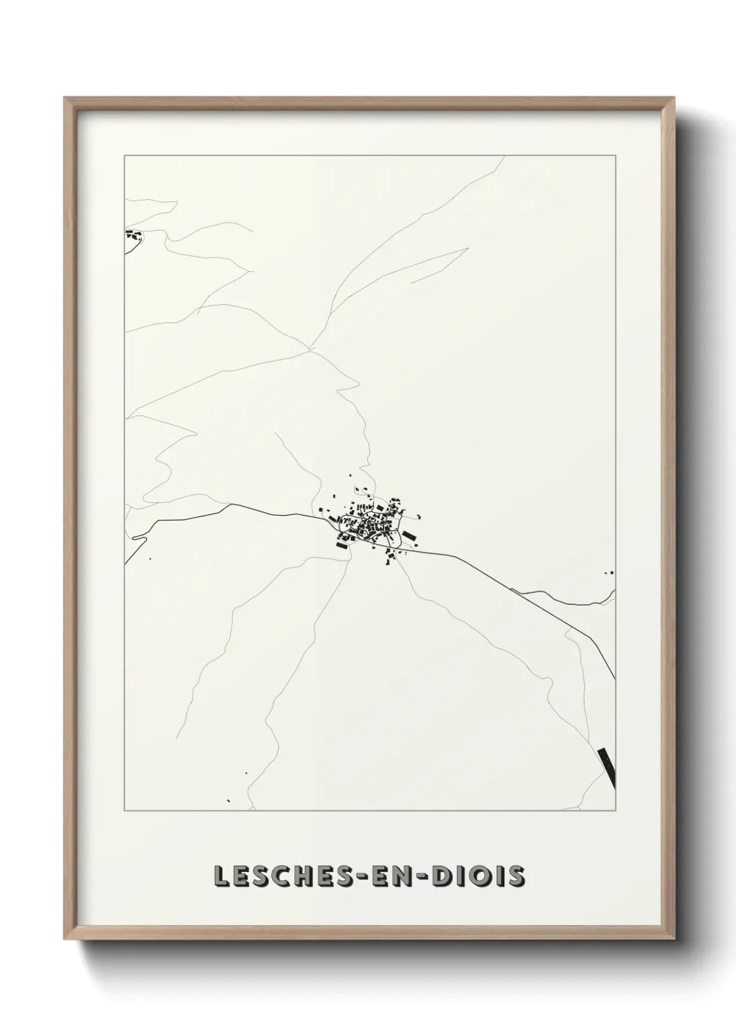 Un poster carte Lesches-en-Diois