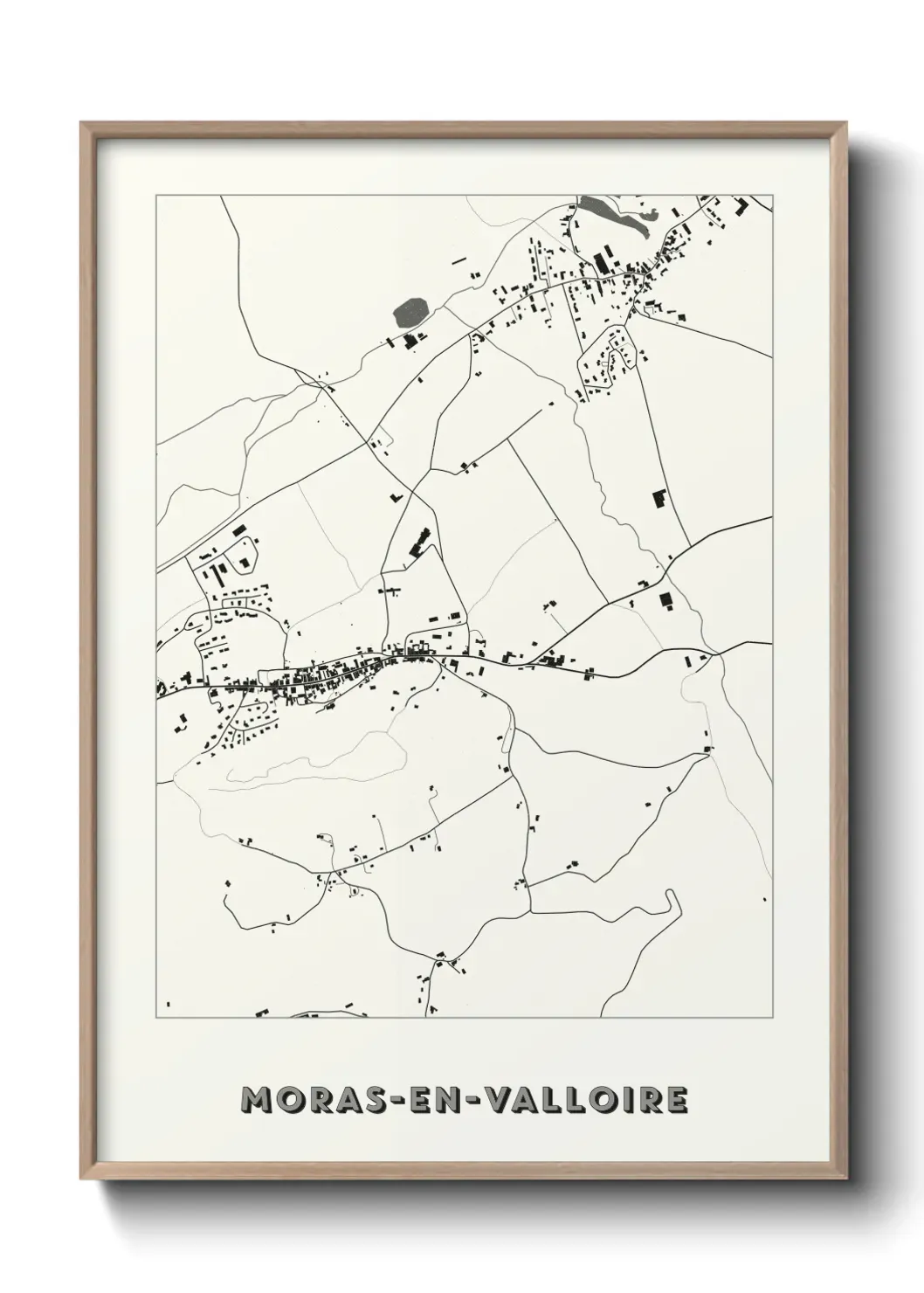 Un poster carte Moras-en-Valloire