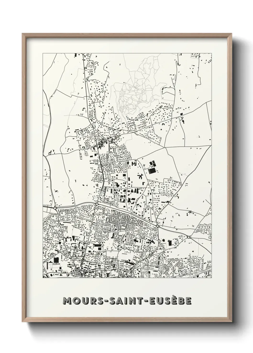 Un poster carte Mours-Saint-Eusèbe