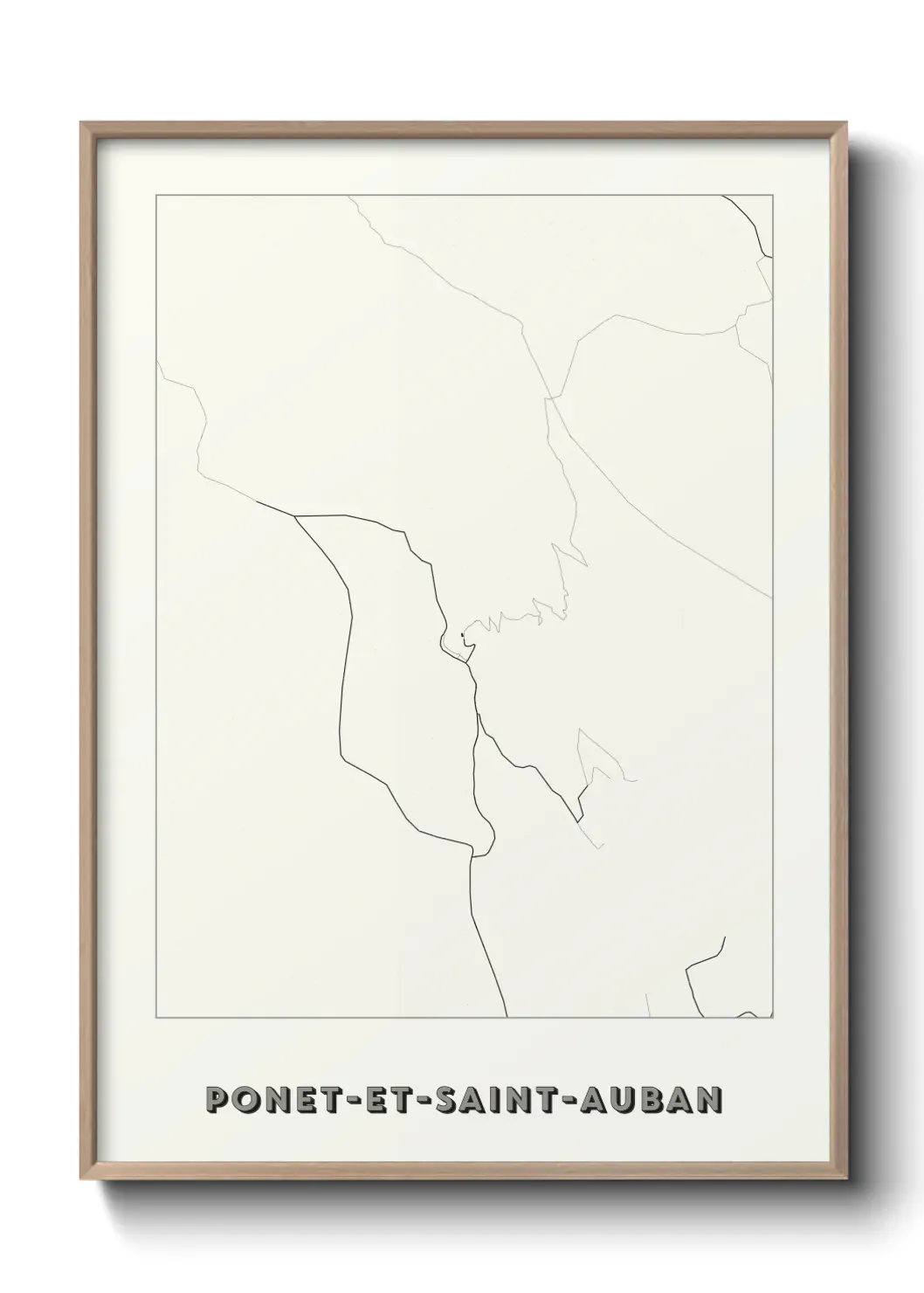 Un poster carte Ponet-et-Saint-Auban