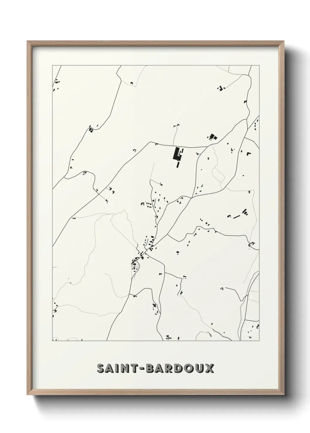 Un poster carte Saint-Bardoux