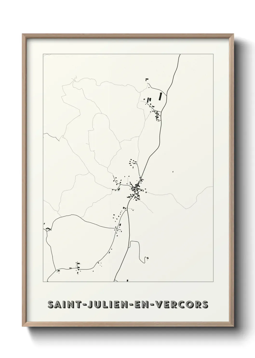 Un poster carte Saint-Julien-en-Vercors