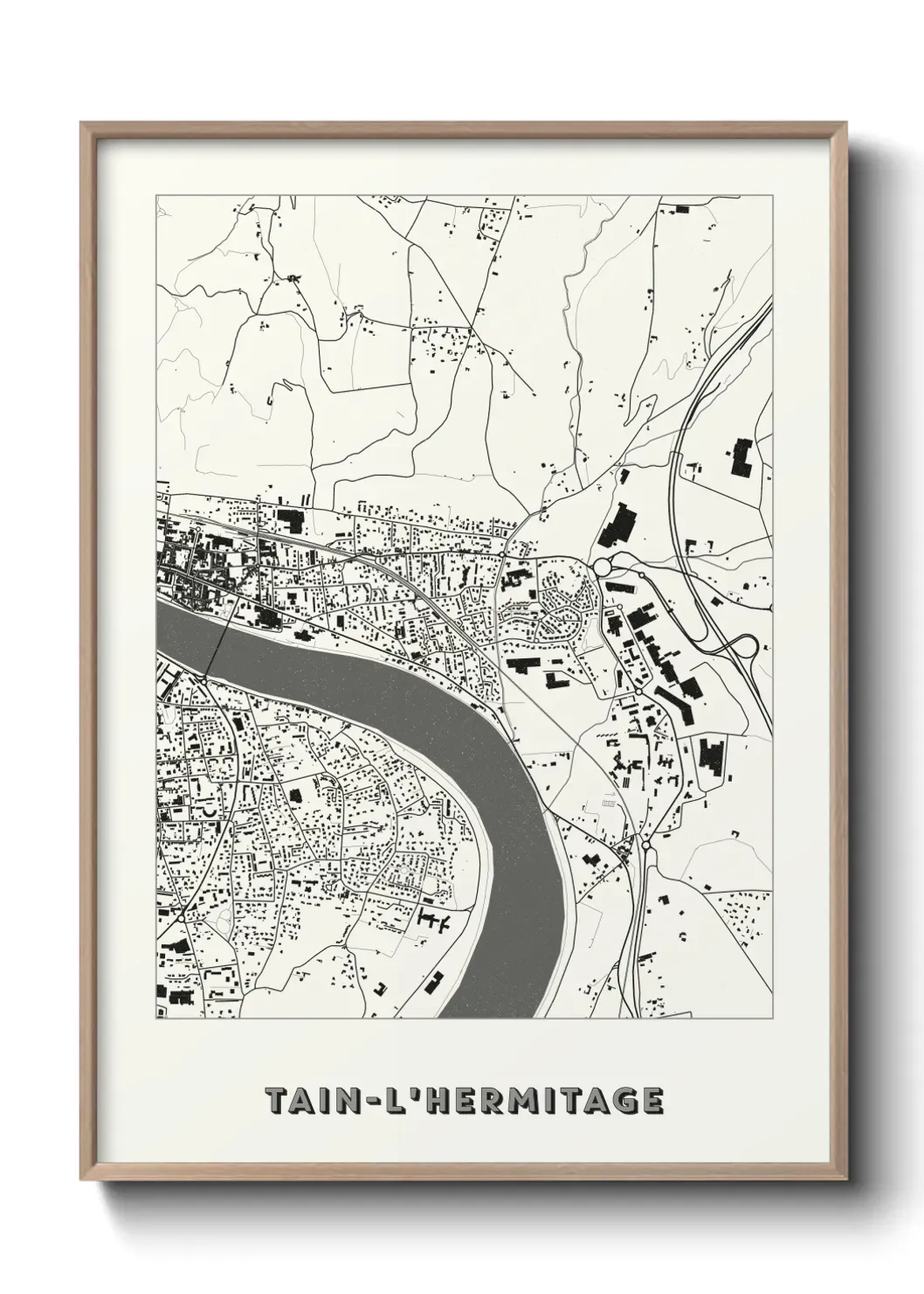Un poster carte Tain-l'Hermitage
