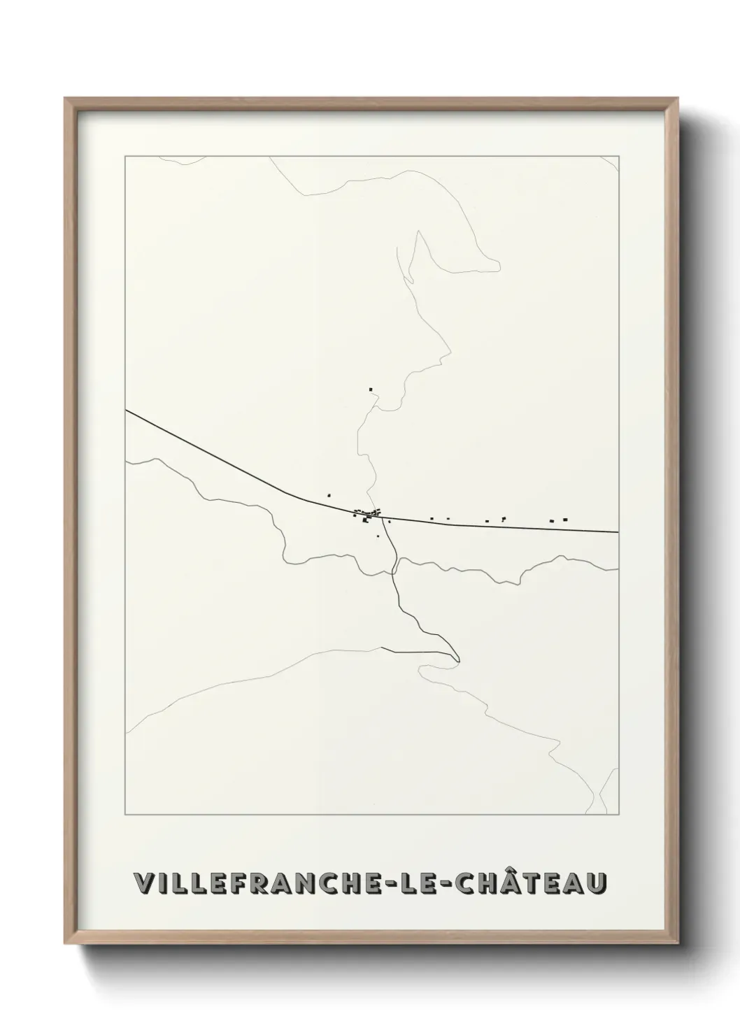 Un poster carte Villefranche-le-Château