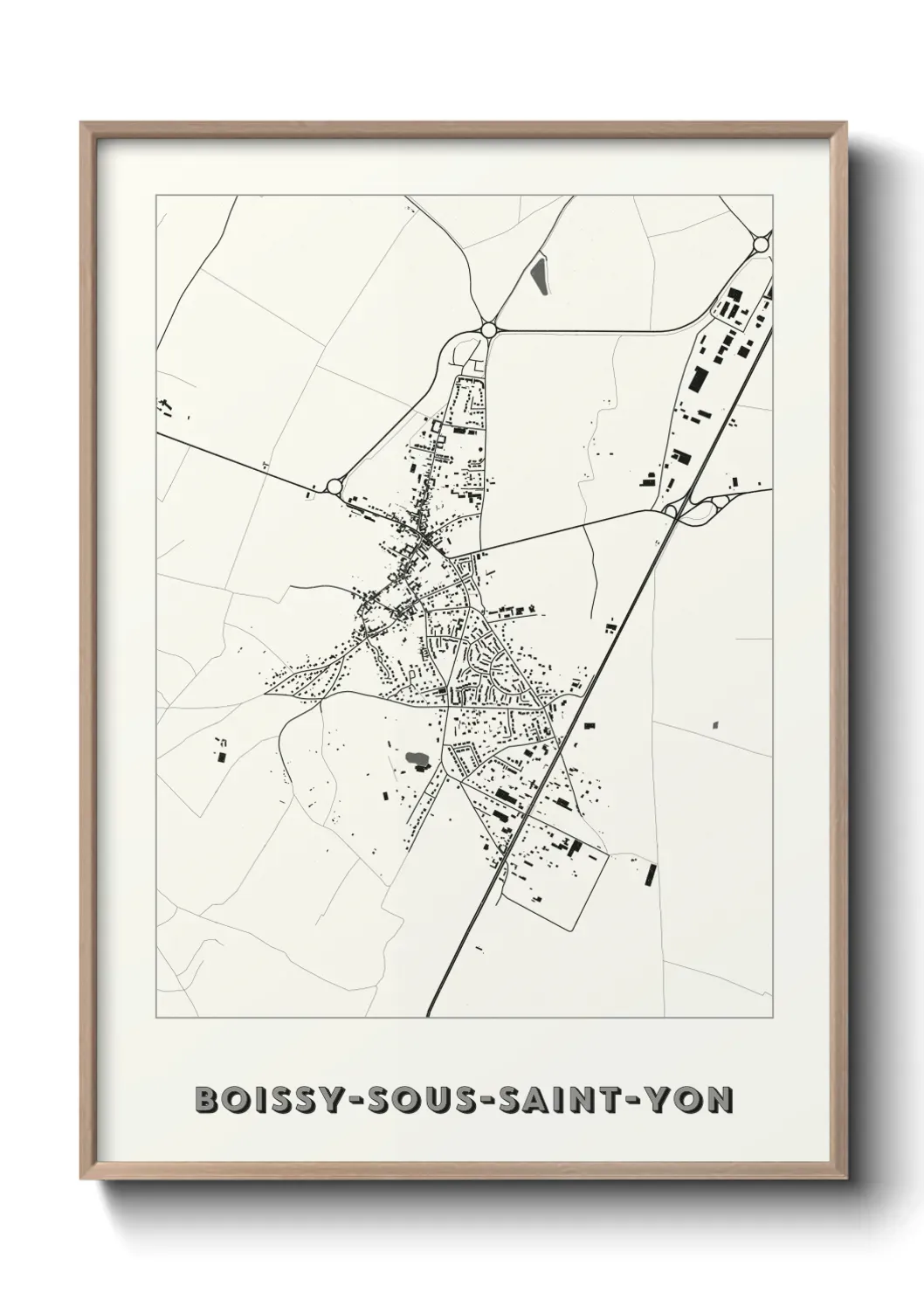 Un poster carte Boissy-sous-Saint-Yon