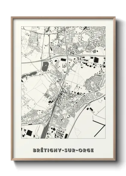 Une affiche de carte sur Brétigny-sur-Orge