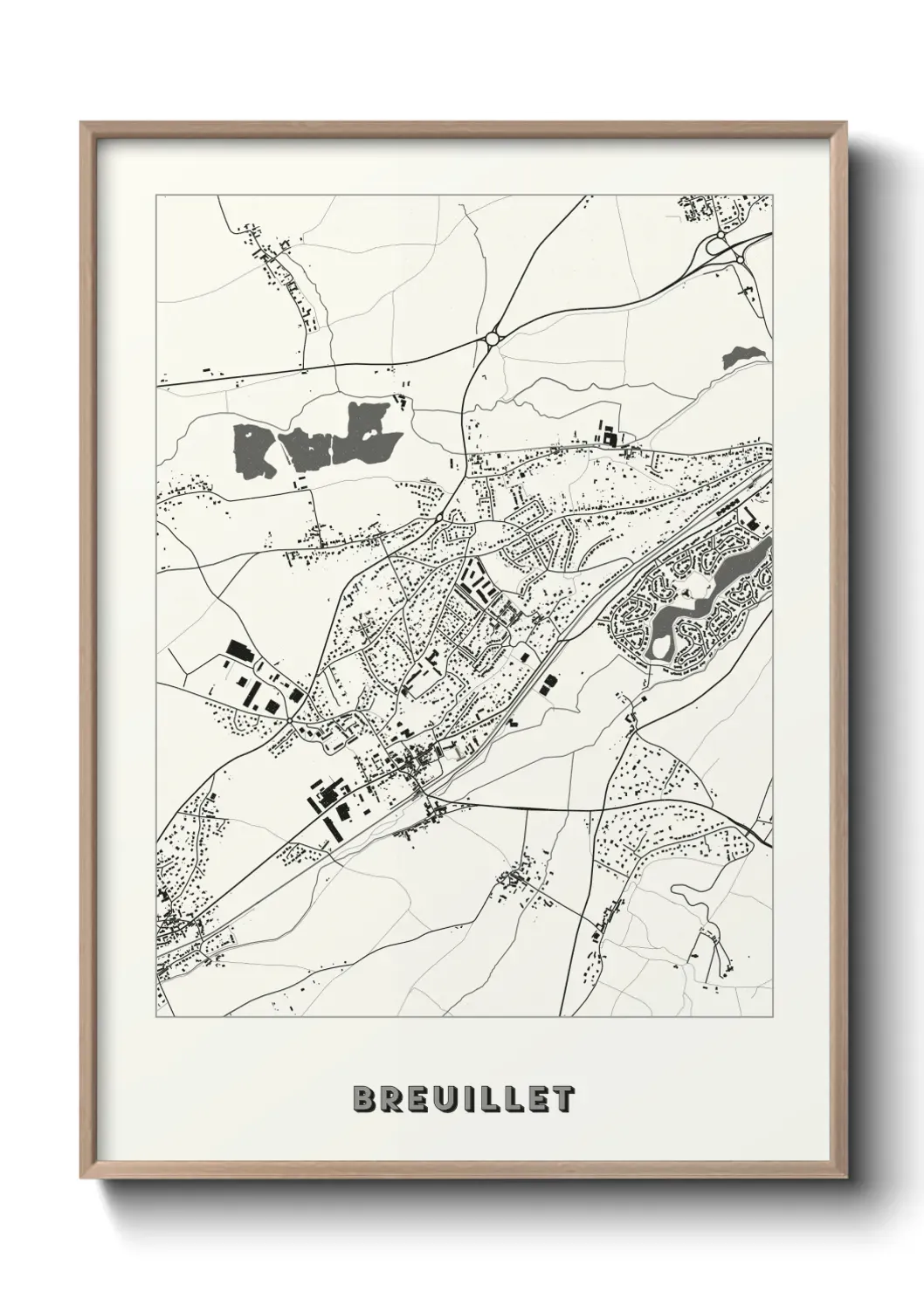 Un poster carte Breuillet