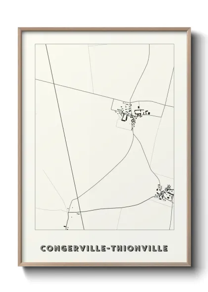 Une affiche de carte sur Congerville-Thionville