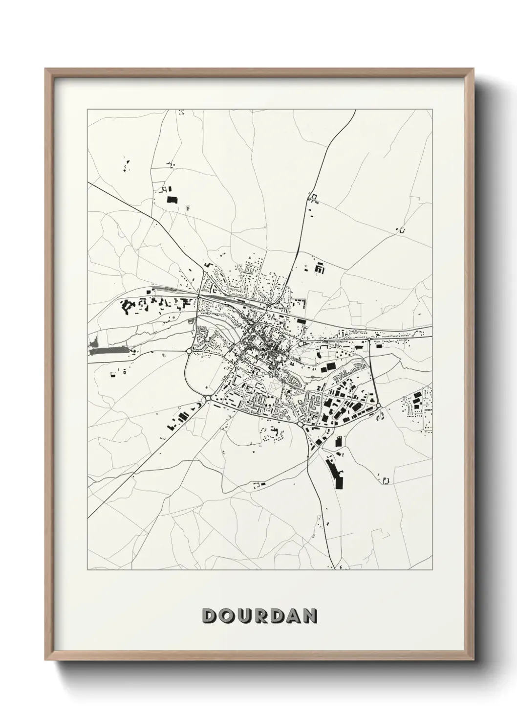 Un poster carte Dourdan