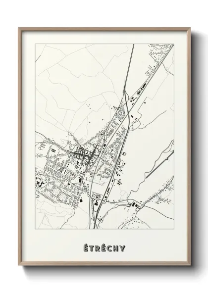 Une affiche de carte sur Étréchy