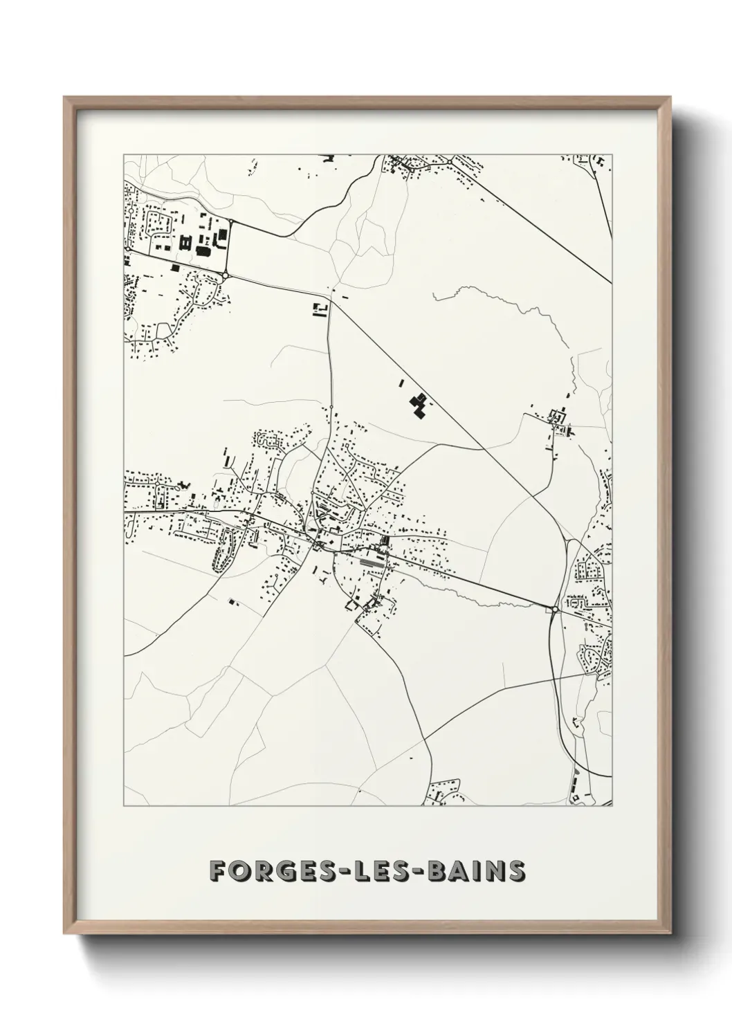 Un poster carte Forges-les-Bains