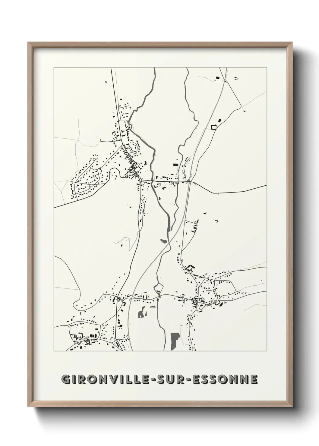 Un poster carte Gironville-sur-Essonne