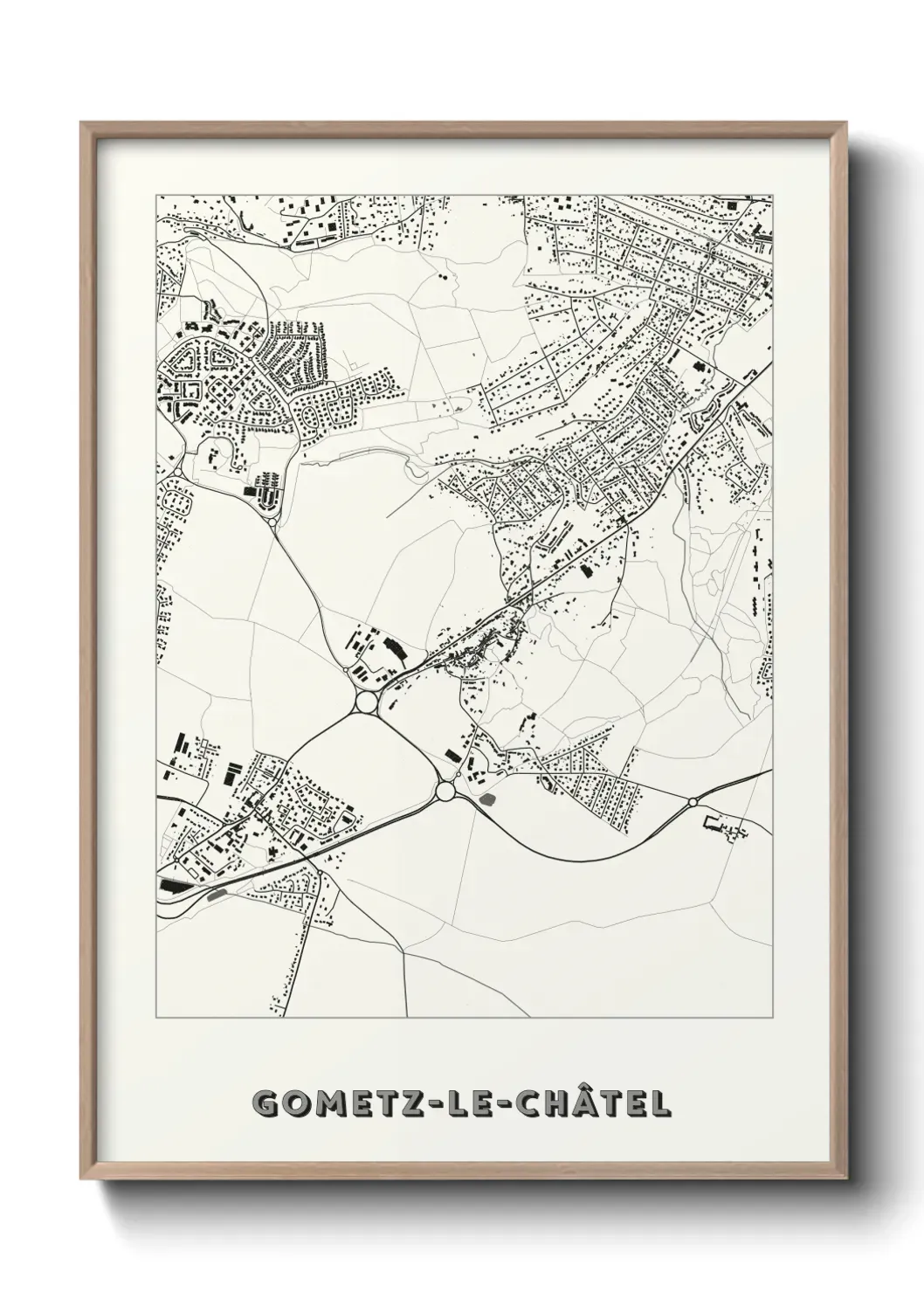 Un poster carte Gometz-le-Châtel