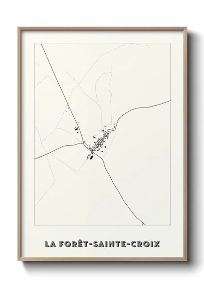 Une affiche de carte sur La Forêt-Sainte-Croix