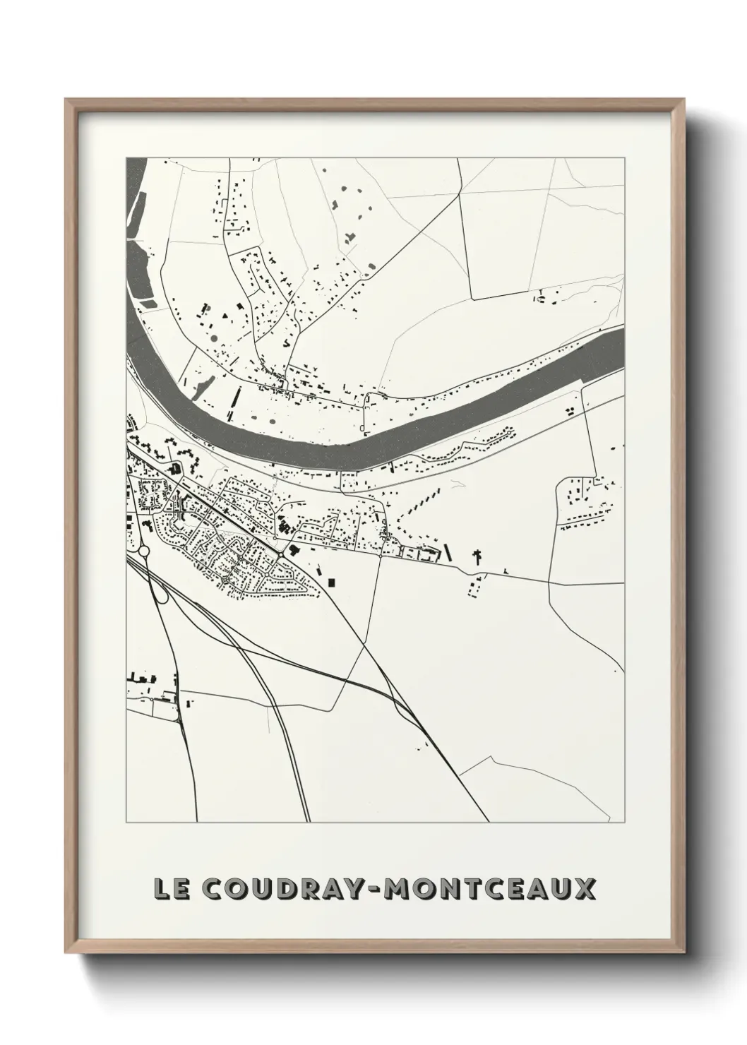 Un poster carte Le Coudray-Montceaux
