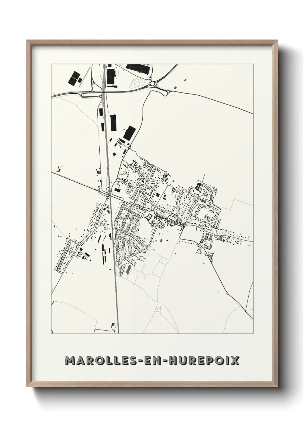 Un poster carte Marolles-en-Hurepoix