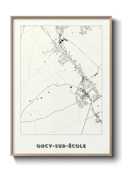 Une affiche de carte sur Oncy-sur-École