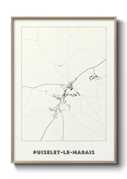 Une affiche de carte sur Puiselet-le-Marais