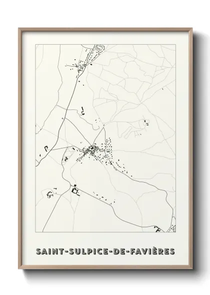 Une affiche de carte sur Saint-Sulpice-de-Favières