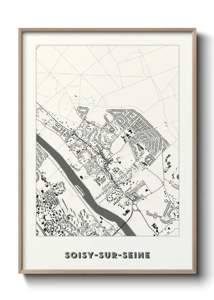 Une affiche de carte sur Soisy-sur-Seine