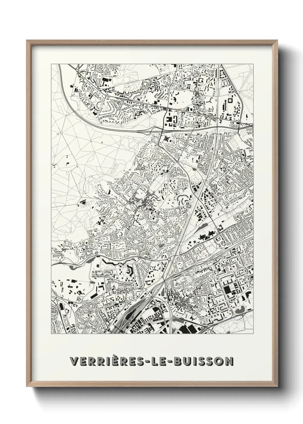 Un poster carte Verrières-le-Buisson