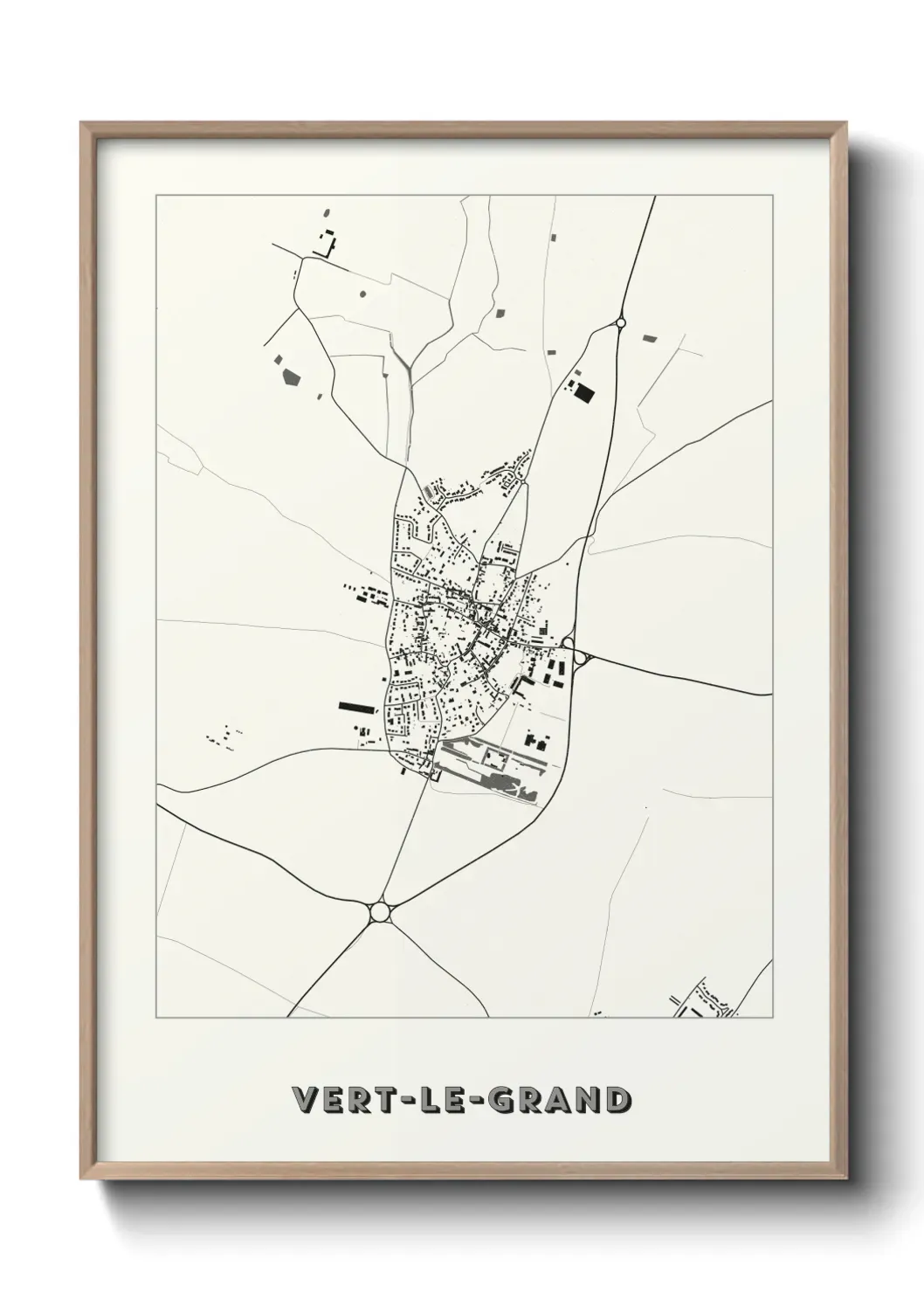 Un poster carte Vert-le-Grand