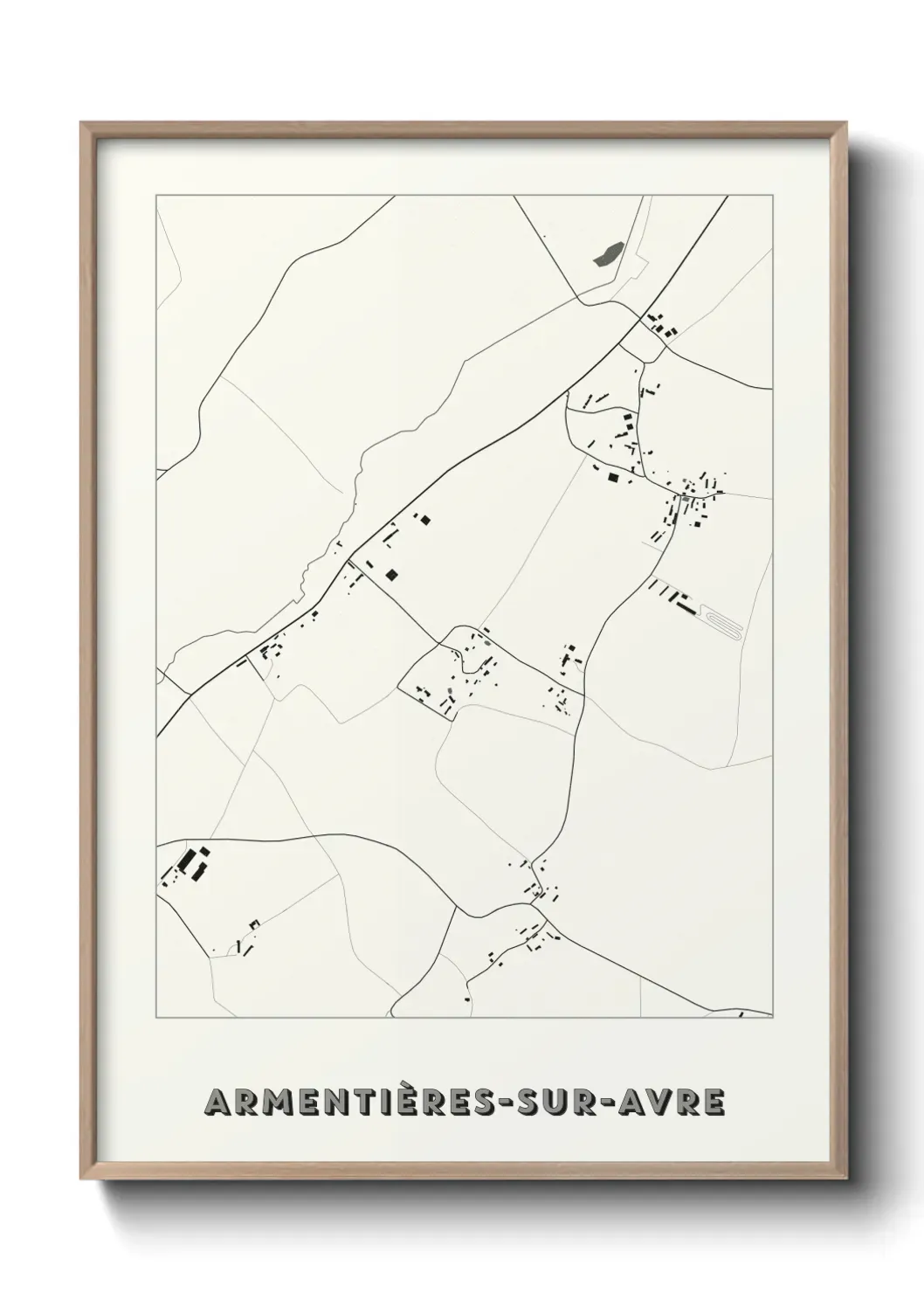 Un poster carte Armentières-sur-Avre