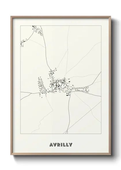 Une affiche de carte sur Avrilly