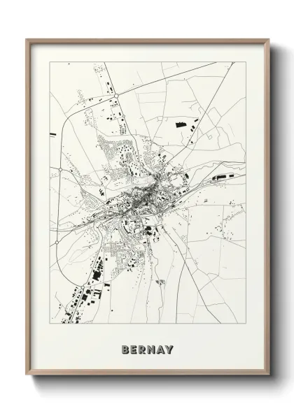 Une affiche de carte sur Bernay