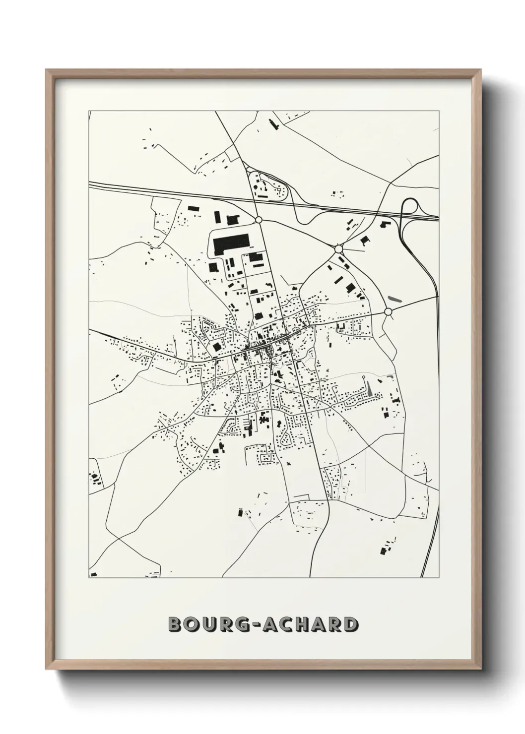 Un poster carte Bourg-Achard