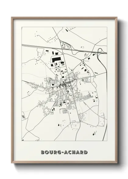 Une affiche de carte sur Bourg-Achard