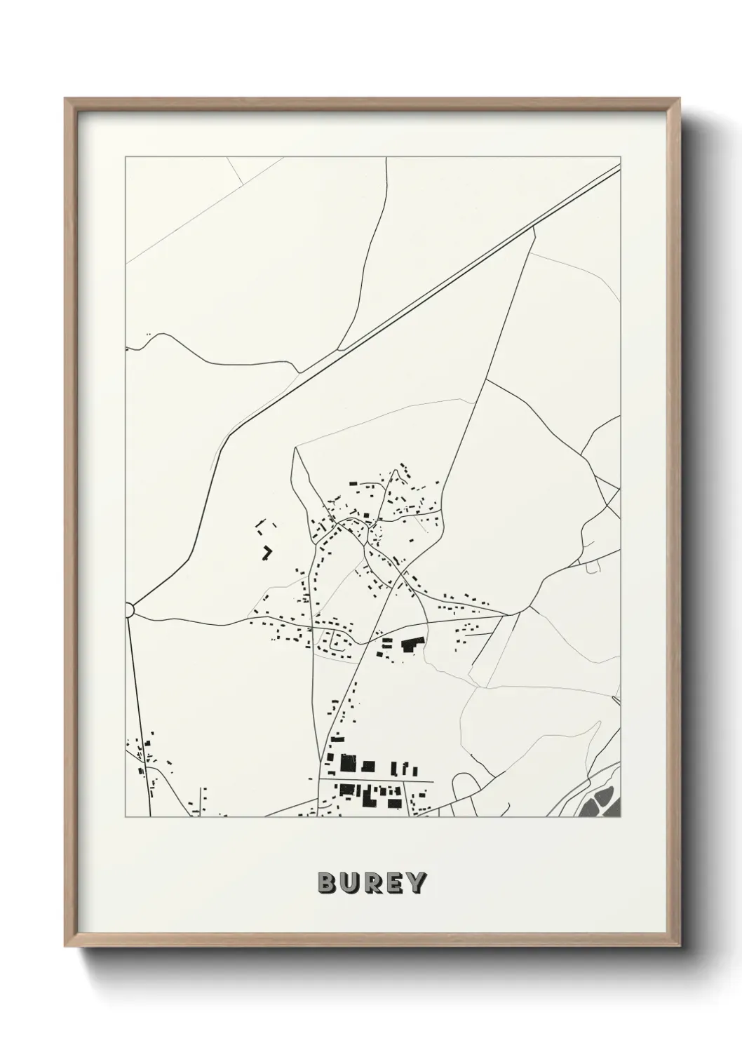 Un poster carte Burey