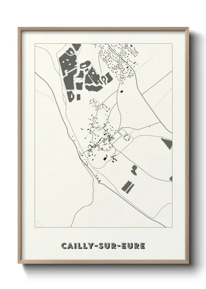 Une affiche de carte sur Cailly-sur-Eure