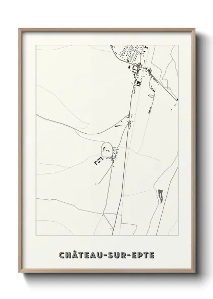 Une affiche de carte sur Château-sur-Epte