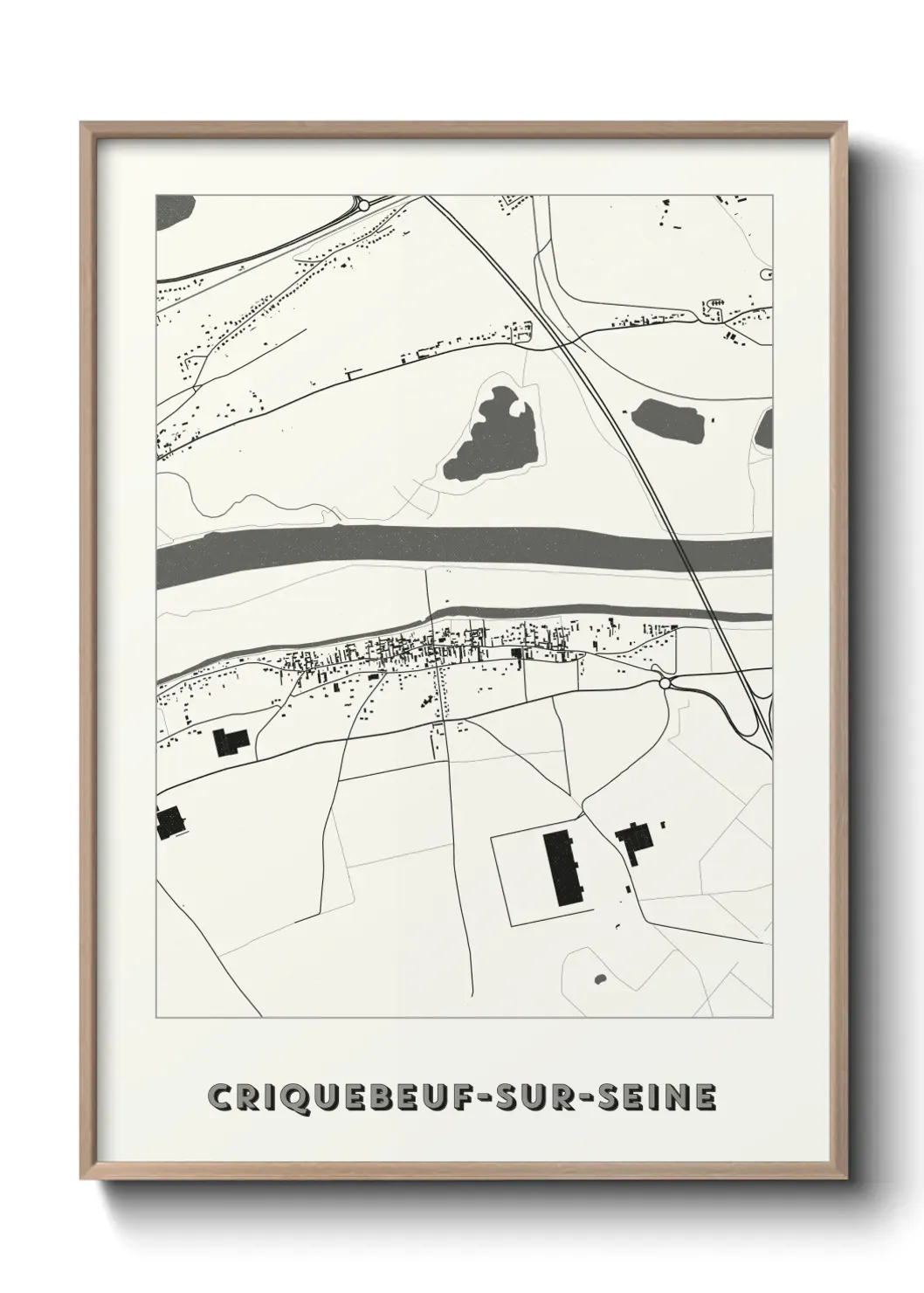 Un poster carte Criquebeuf-sur-Seine