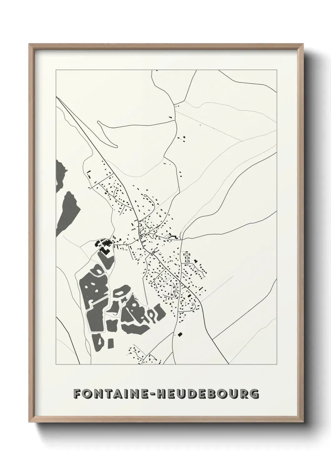 Un poster carte Fontaine-Heudebourg