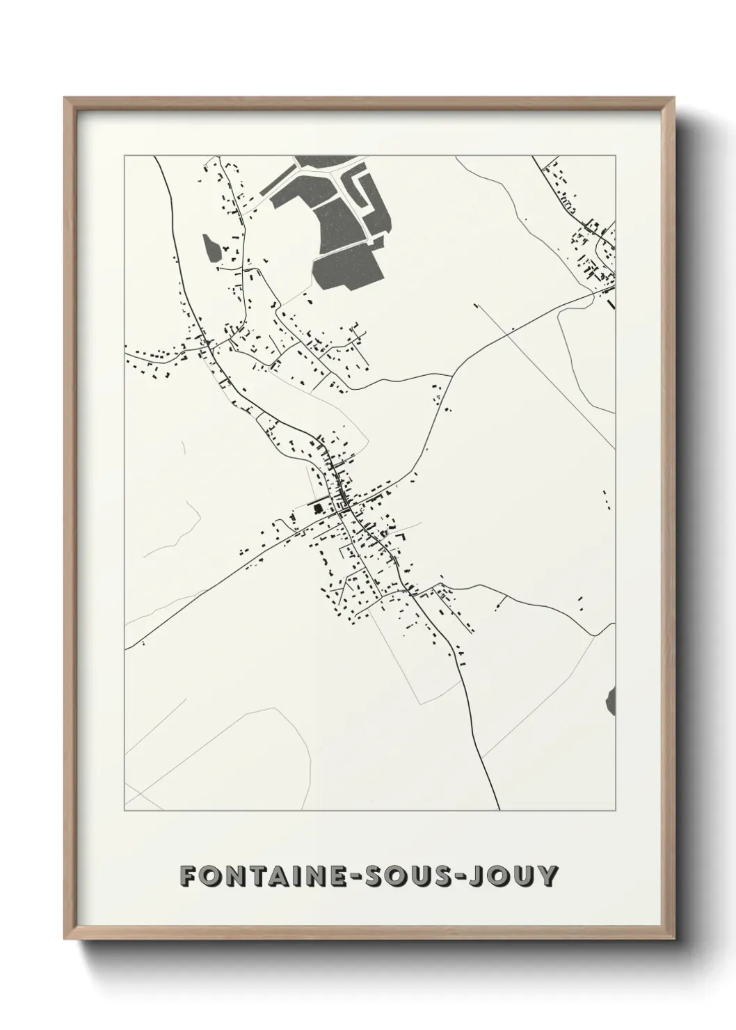 Un poster carte Fontaine-sous-Jouy