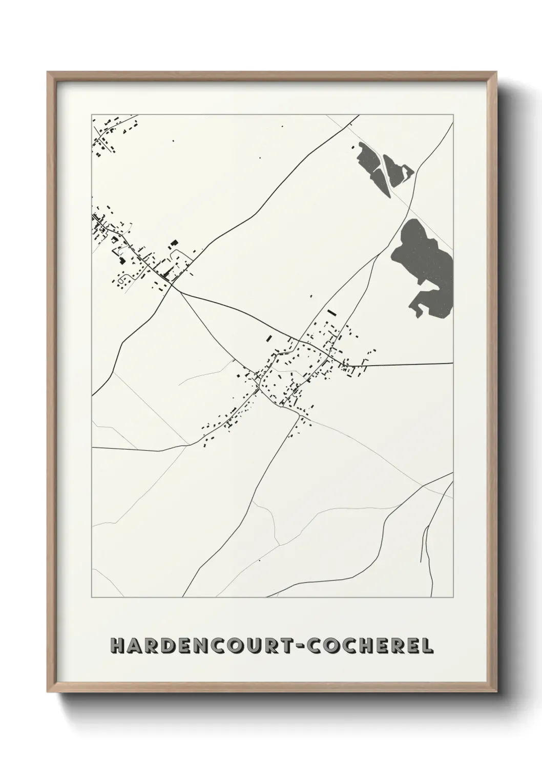 Un poster carte Hardencourt-Cocherel