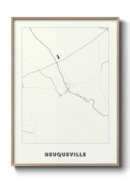 Une affiche de carte sur Heuqueville