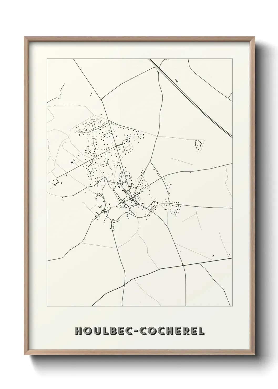 Un poster carte Houlbec-Cocherel
