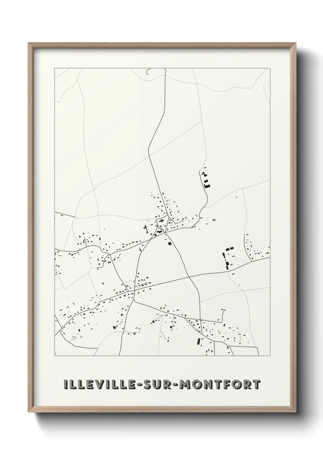 Un poster carte Illeville-sur-Montfort