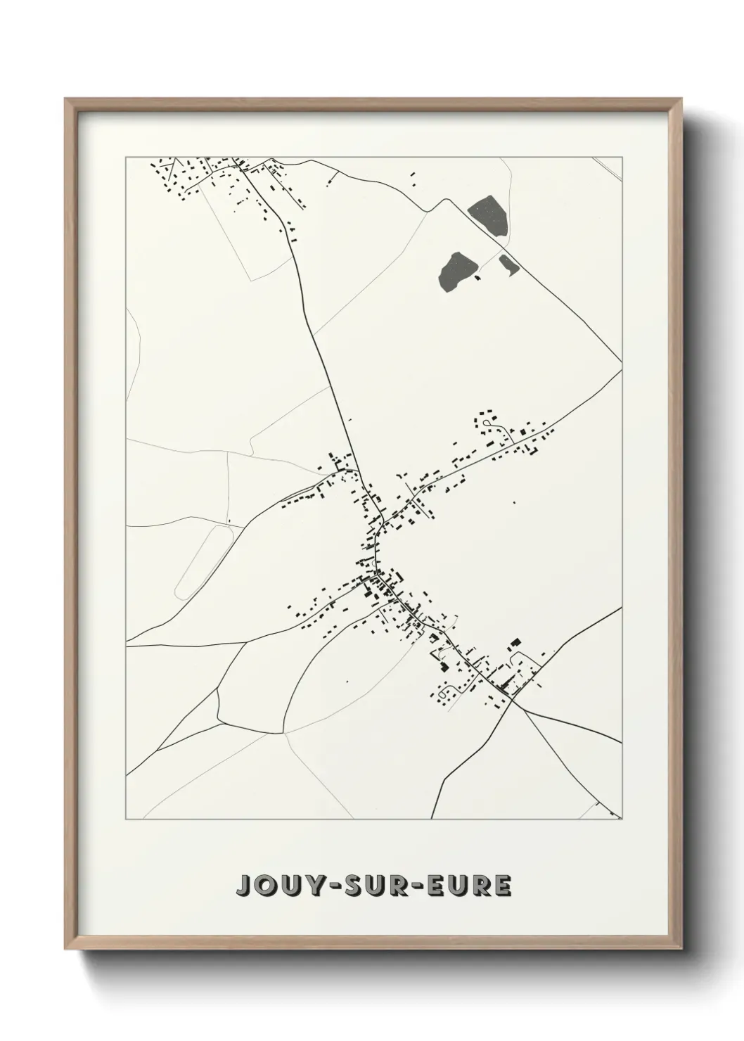 Un poster carte Jouy-sur-Eure