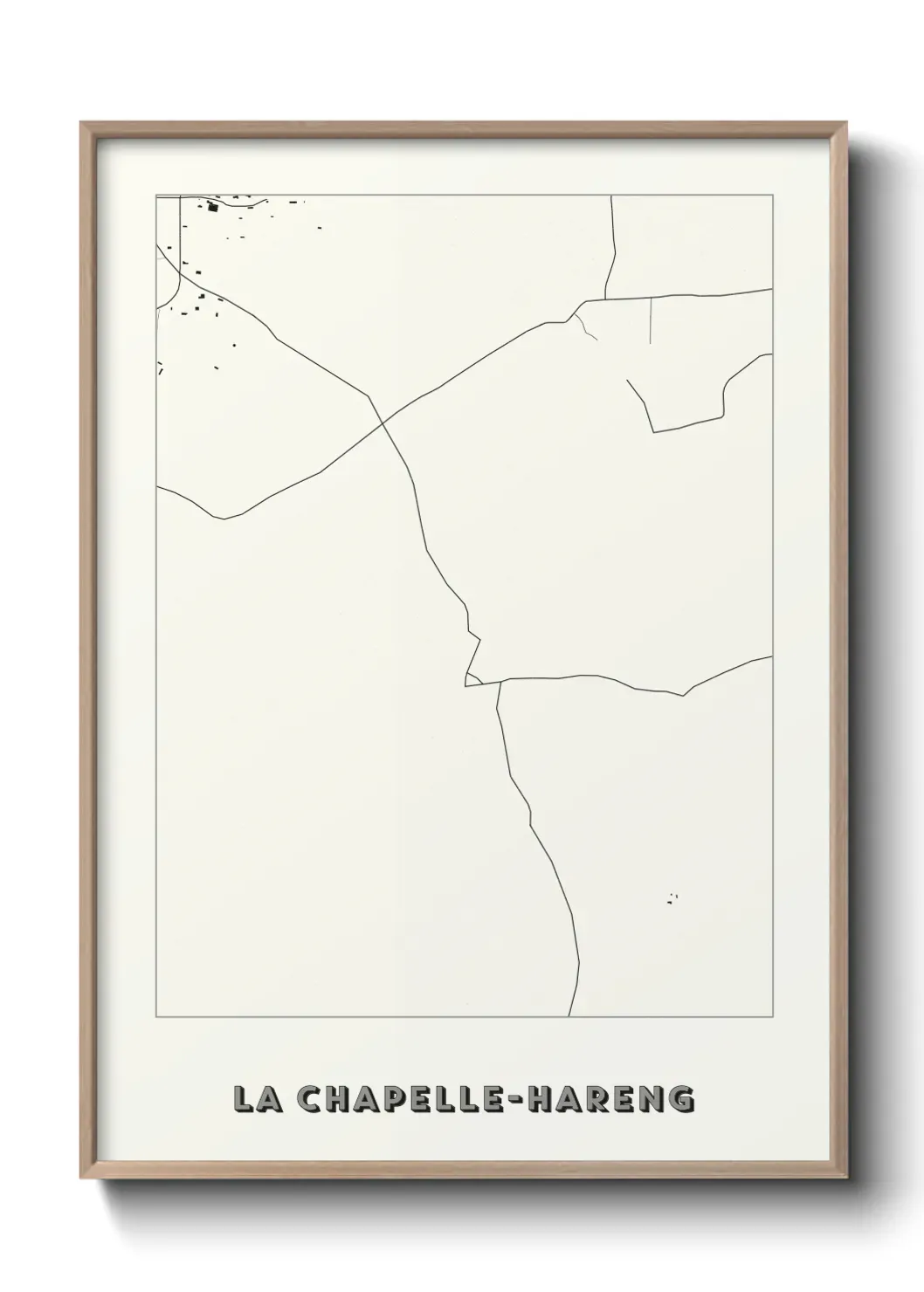 Un poster carte La Chapelle-Hareng