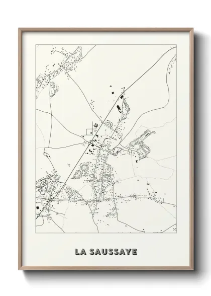 Une affiche de carte sur La Saussaye