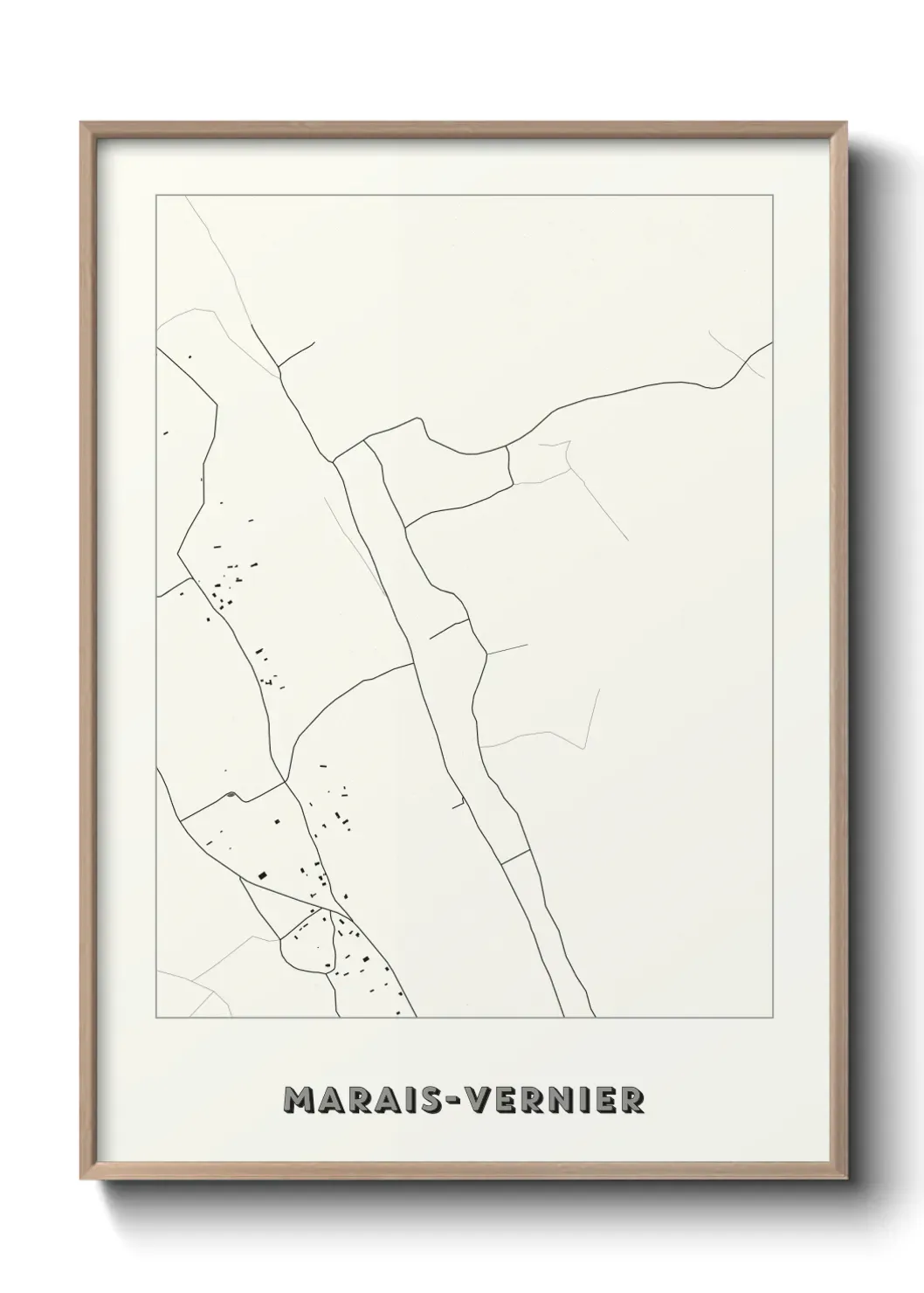 Un poster carte Marais-Vernier