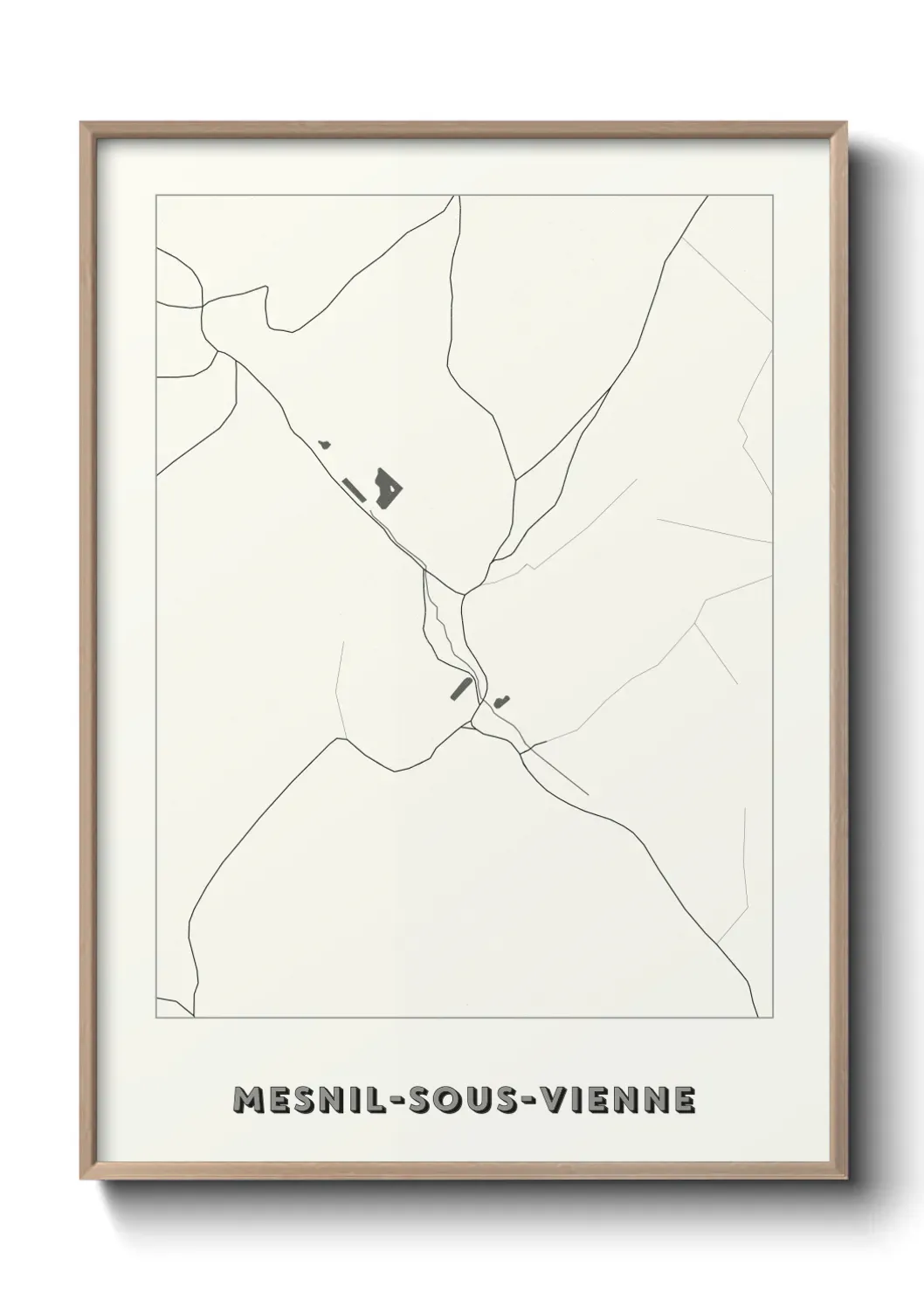 Un poster carte Mesnil-sous-Vienne