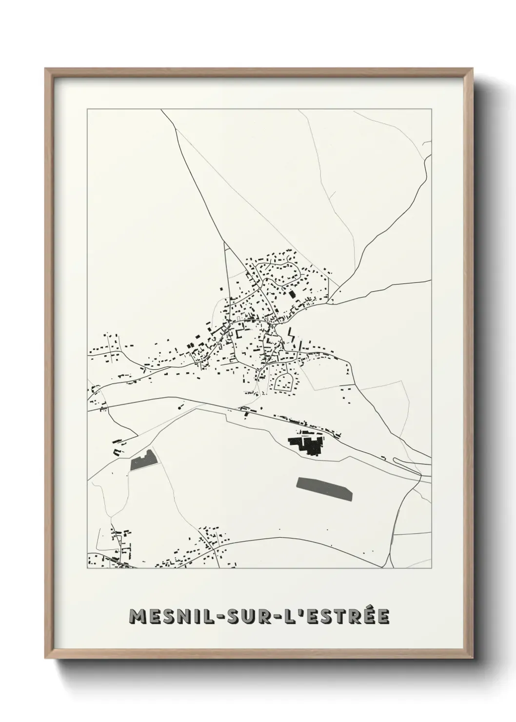 Un poster carte Mesnil-sur-l'Estrée